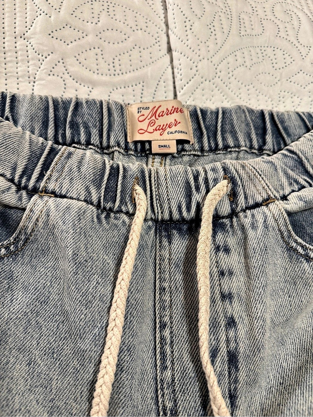 Marine Layer Women’s Ella Barrel Leg Pant Size Small Light Wash - Picture 5 of 13